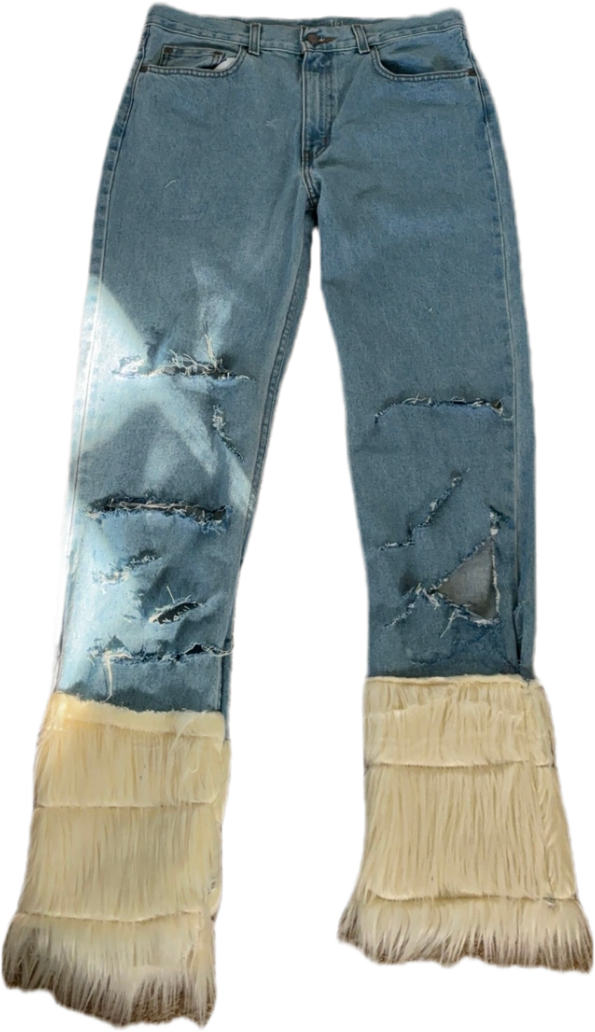 SANGIA RUNWAY FAUX RIPPED DENIM