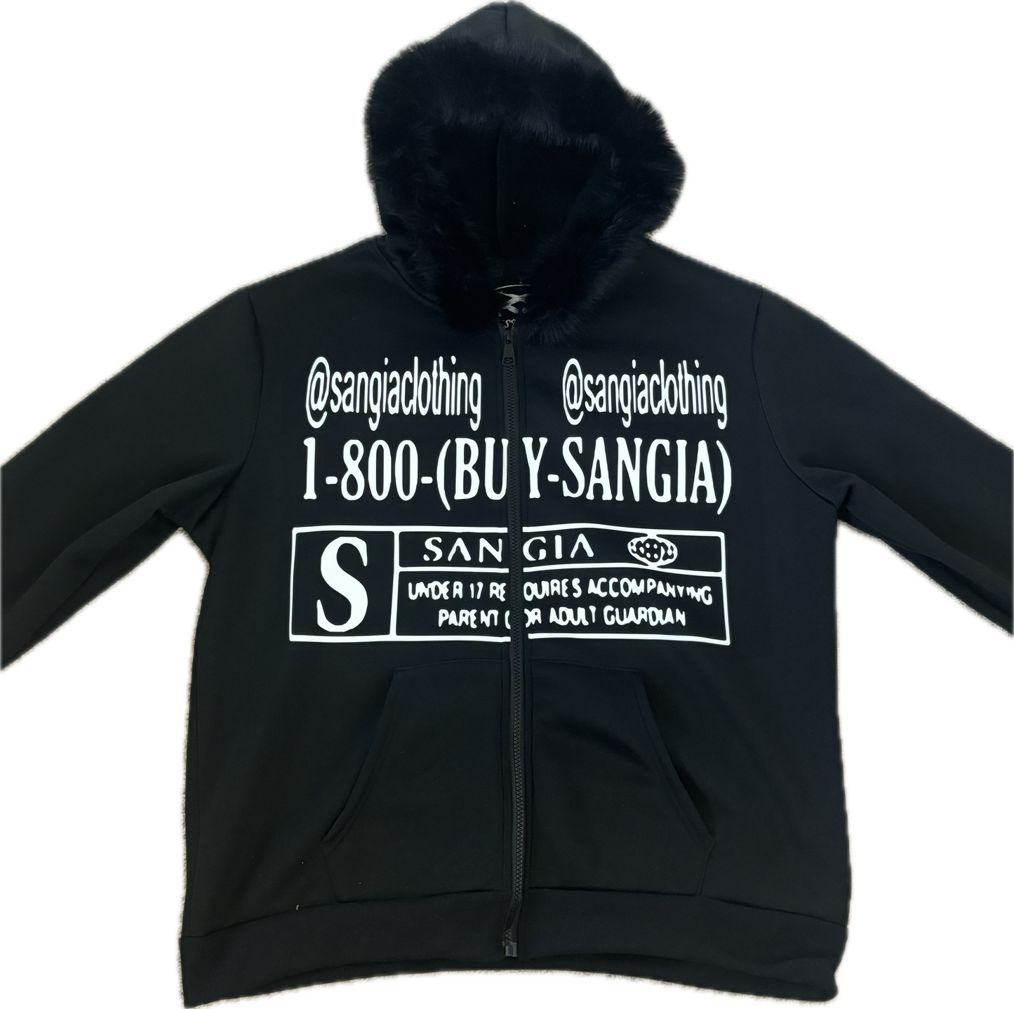 1-800-(BUY-SANGIA) FAUX FUR HOODIE