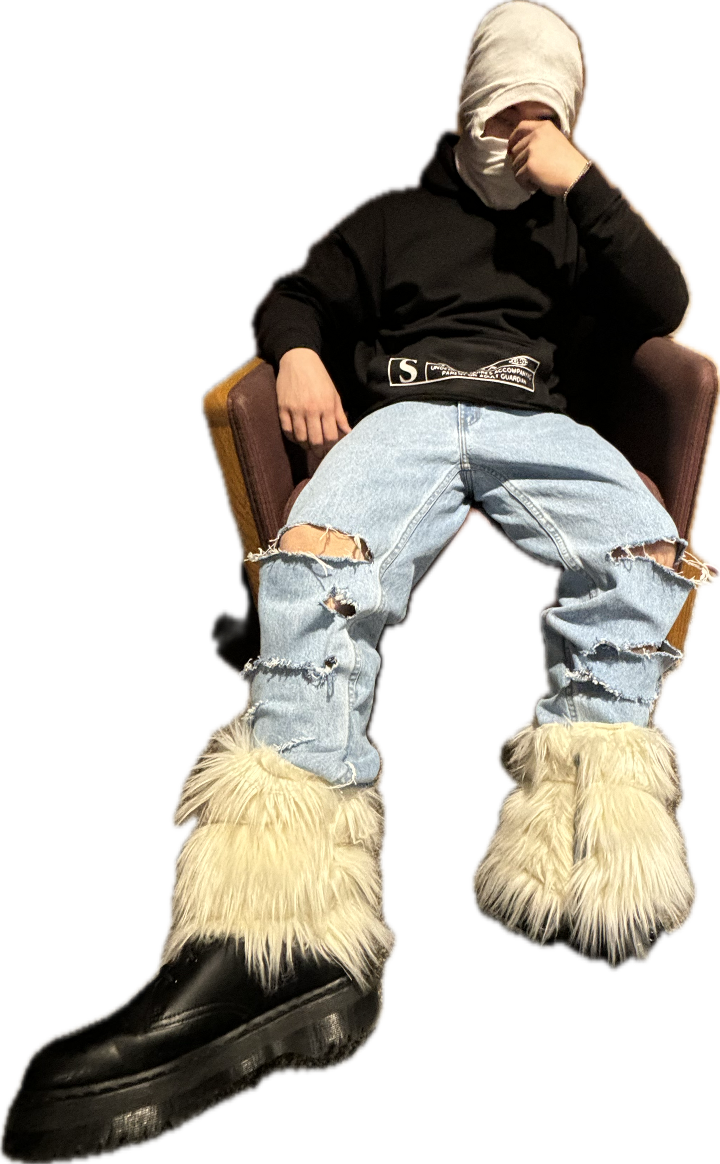 SANGIA RUNWAY FAUX RIPPED DENIM